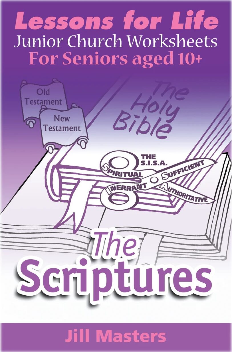 Cover of "The Scriptures" by Jill Masters, featuring Bible themes for youth education.